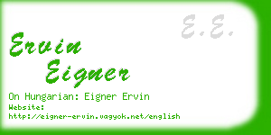 ervin eigner business card